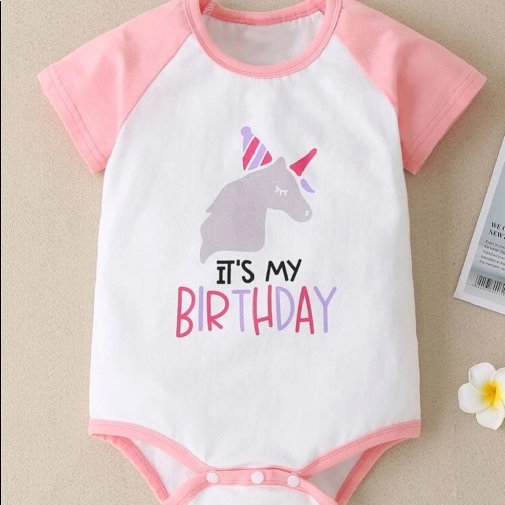 “It’s my birthday” outfit for a baby girl.
